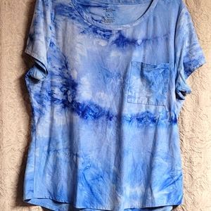 blue tye dye top